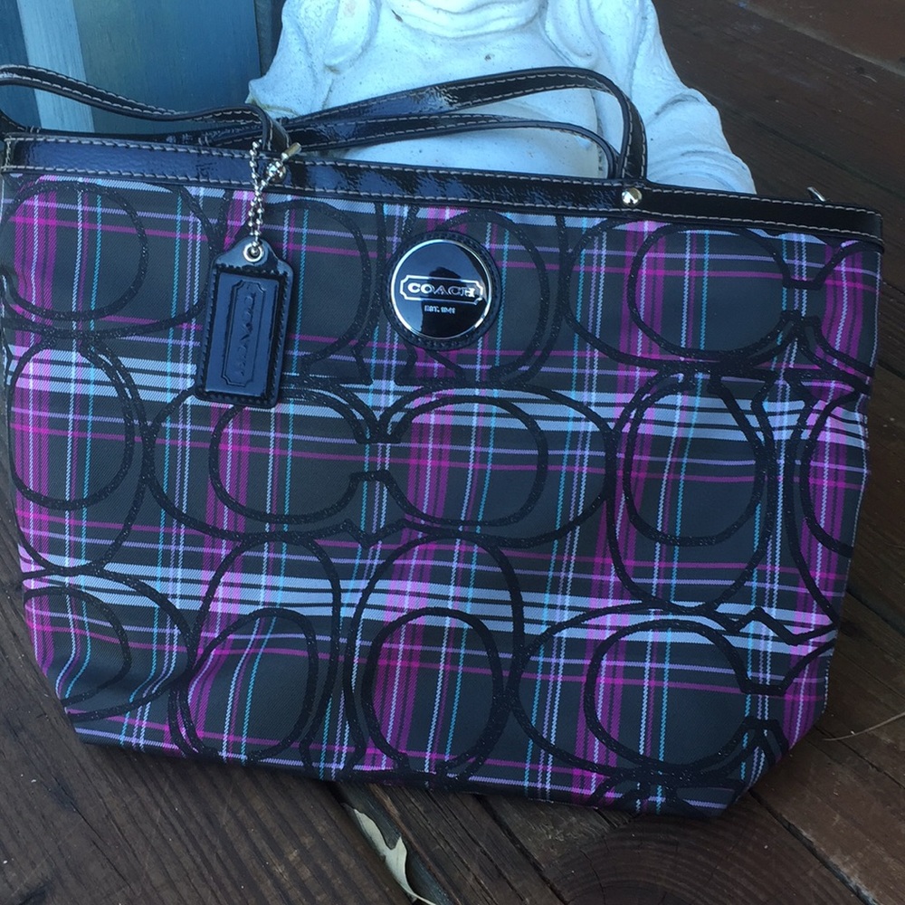 Coach Glitter Signature Tartan Plaid H1194-F17712